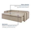 Ver mais imagens de Sofá Cama Retrátil e Reclinável 3 Lugares Veludo Bege Claro Windson 220cm Yescasa