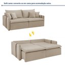 Ver imagem 3 de Sofá Cama Retrátil e Reclinável 3 Lugares Veludo Bege Claro Windson 220cm Yescasa