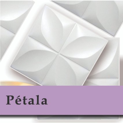 Kit 04 Placas 3D - Modelo Pétala - 50x50 ( Total de 1m2 ) - 3