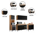 Ver imagem 4 de Conjunto Kit Cozinha Completa Balcão Pia sem Tampo Armário Aéreo Balcão Cooktop e Armário Paneleiro
