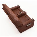 Ver imagem 5 de Poltrona do Papai Reclinável Sala de Cinema 2 Lugares Manual Baú Usb Pu Marrom Brilho