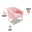 Ver imagem 6 de Kit 01 Namoradeira 02 Lugares e 02 Poltronas Stella Suede Pés Palito Natural - D’Rossi - Rosa Bebê