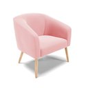 Ver imagem 4 de Kit 01 Namoradeira 02 Lugares e 02 Poltronas Stella Suede Pés Palito Natural - D’Rossi - Rosa Bebê