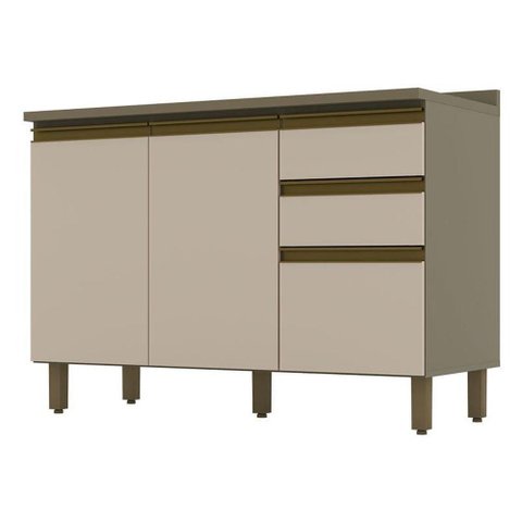 Balcão de Cozinha Connect com Tampo 120 Cm Duna Cristal - Henn
