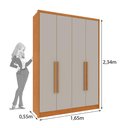 Ver imagem 4 de Guarda-Roupa Casal com 4 Portas e 2 Gavetas 165cm Multimóveis CR35487 Cinamomo/Off White
