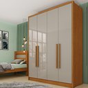 Ver imagem 1 de Guarda-Roupa Casal com 4 Portas e 2 Gavetas 165cm Multimóveis CR35487 Cinamomo/Off White