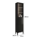 Ver imagem 5 de Paneleiro 1 Porta + 1 Porta de Vidro 5 Prateleiras Lótus Carraro Preto