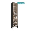 Ver imagem 6 de Paneleiro 1 Porta + 1 Porta de Vidro 5 Prateleiras Lótus Carraro Preto