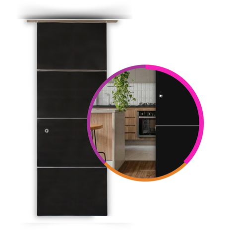 Painel Biombo Divisória de Ambiente Decorativo Fixo 80x2,85cm - Liso - Preto