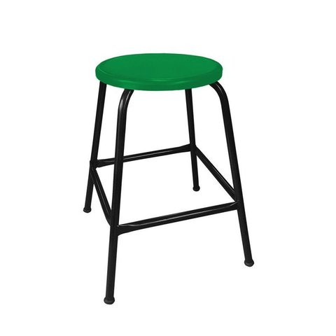 Banco de Metal Assento Plástico Verde Empilhável e 55cm Altura