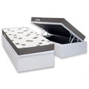Ver imagem 1 de Cama Box Baú Solteiro: Colchão Espuma Ortobom D33 Light Saúde + Base CRC Courano White(88x188)