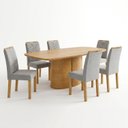 Ver imagem 2 de Conjunto de Mesa de Jantar 6 Lugares 180x90cm Diana e Carol Cinamomo e Cinza