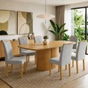 Ver imagem 1 de Conjunto de Mesa de Jantar 6 Lugares 180x90cm Diana e Carol Cinamomo e Cinza