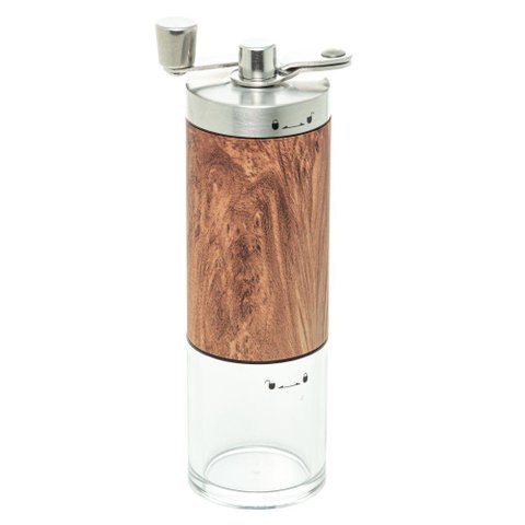 Moedor Café Aço Inox Manual Com Estampa Madeira 5x5x17Cm