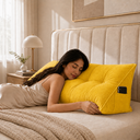 Ver imagem 6 de Almofada Cabeceira Mel 90cm Suede Apoio Conforto com Bolso Lateral