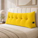 Ver imagem 3 de Almofada Cabeceira Mel 90cm Suede Apoio Conforto com Bolso Lateral