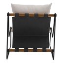 Ver imagem 3 de Kit Poltrona com Puff Turim Base Aço Preto Recouro Black Linho Off White - Nexta Casa