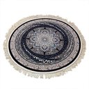 Ver imagem 1 de Tapete Persa Redondo Bege e Azul para Hall de Entrada Escritório e Banheiro - 200x200cm