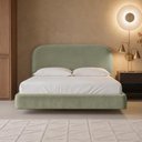 Ver imagem 3 de Cama Casal Flutuante com Cabeceira 140cm Aura W01 Bouclê Oliva - Lyam Decor