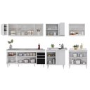 Ver imagem 6 de Armário de Cozinha Modulado de Canto 7 Peças Cp36 com Pia Inox Branco/preto - Lumil Lumil Móveis