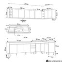 Ver imagem 4 de Armário de Cozinha Modulado de Canto 7 Peças Cp36 com Pia Inox Branco/preto - Lumil Lumil Móveis