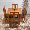 Ver imagem 1 de Conjunto Mesa Paraná 80x80 com 4 Cadeiras Colonial