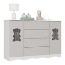 Ver imagem 2 de Cômoda Infantil 125cm 2 Portas com Vidro e 4 Gavetas Doçura Multimóveis Mp4495 Branco/off White
