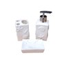 Kit de Banheiro 3 Peças Náutico Branco Conchas em Cerâmica - 4