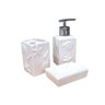 Kit de Banheiro 3 Peças Náutico Branco Conchas em Cerâmica - 3