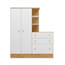 Ver imagem 4 de Guarda Roupa Roupeiro com Cômoda Doce Sonho Freijó Branco Qmovi