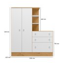 Ver imagem 2 de Guarda Roupa Roupeiro com Cômoda Doce Sonho Freijó Branco Qmovi