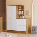 Ver imagem 1 de Guarda Roupa Roupeiro com Cômoda Doce Sonho Freijó Branco Qmovi
