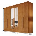 Ver imagem 2 de Guarda Roupa Casal New Messina 6 Portas 4 Gavetas com Espelho Cinamomo - Novo Horizonte