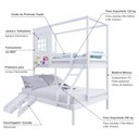 Ver imagem 3 de Beliche Casinha Reta Casal/ Solteiro com Escorregador Madeira Maciça Branco Housin