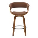 Ver imagem 2 de Banqueta Betim Baixa Corino Marrom Base Madeira 95cm - 75603