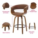 Ver imagem 6 de Banqueta Betim Baixa Corino Marrom Base Madeira 95cm - 75603