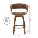 Ver imagem 5 de Banqueta Betim Baixa Corino Marrom Base Madeira 95cm - 75603