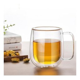 Caneca Vidro Duplo Xícara Parede Dupla Café Chá 260ml - 5