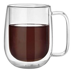 Caneca Vidro Duplo Xícara Parede Dupla Café Chá 260ml - 1