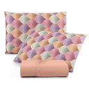 Ver imagem 1 de Jogo de Cama Lençol Sonho Bom Casal em Malha Algodão Salmão 100% Algodão