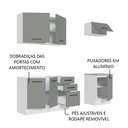 Ver imagem 5 de Armário de Cozinha Compacta 180cm Branco Cinza Agata Madesa 03