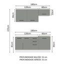 Ver imagem 4 de Armário de Cozinha Compacta 180cm Branco Cinza Agata Madesa 03