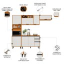 Ver imagem 3 de Armário de Cozinha Cp02 260cm Nala Freijó Uv/off Acetinado Z44 - Mpozenato