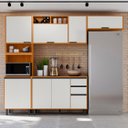 Ver imagem 1 de Armário de Cozinha Cp02 260cm Nala Freijó Uv/off Acetinado Z44 - Mpozenato