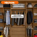 Ver imagem 6 de Guarda-Roupa 6 Portas com 4 Gavetas Internas 1 com Divisória e Maleiro Estrela RV Móveis Carvalho