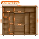 Ver imagem 3 de Guarda-Roupa 6 Portas com 4 Gavetas Internas 1 com Divisória e Maleiro Estrela RV Móveis Carvalho