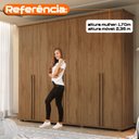 Ver imagem 5 de Guarda-Roupa 6 Portas com 4 Gavetas Internas 1 com Divisória e Maleiro Estrela RV Móveis Carvalho