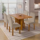Ver imagem 1 de Conjunto Sala de Jantar 4 Lugares Retangular Tampo MDF Mesa Carol com Cadeiras Espanha