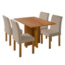 Ver imagem 2 de Conjunto Sala de Jantar 4 Lugares Retangular Tampo MDF Mesa Carol com Cadeiras Espanha