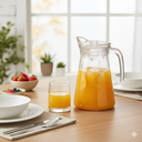 Ver imagem 1 de Jogo Jarra/copos Tampa Acrilico Água Suco Vidro 1,5l/270ml Transparente